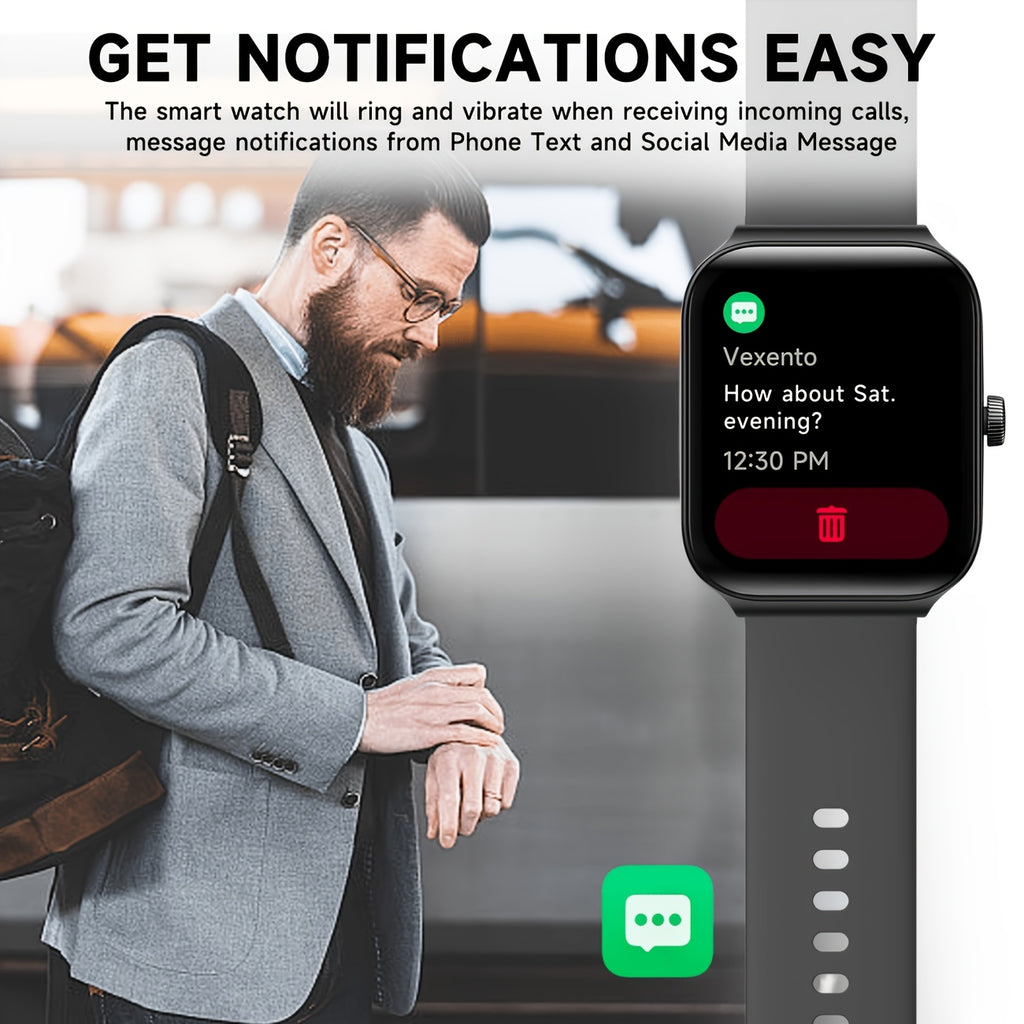 Activity Tracker Smartwatch with Alexa, 1.95-Inch Display, Call Answering, 100+ Sport Modes, Step Counter and Sleep Tracking for Android and iPhone