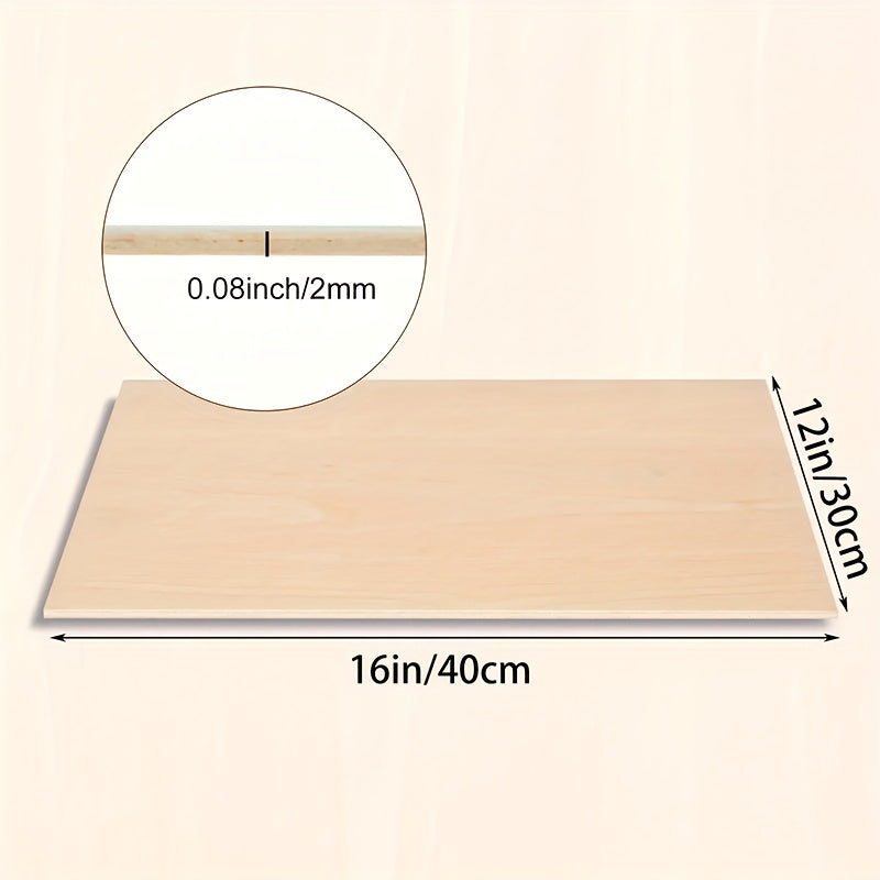 Unfinished Craft Wood Sheets 12 x 16 Inches, Listed Laminated Smooth-Surface Boards in 20 or 40 Piece Packs for Painting, Artwork and DIY Decoration Projects