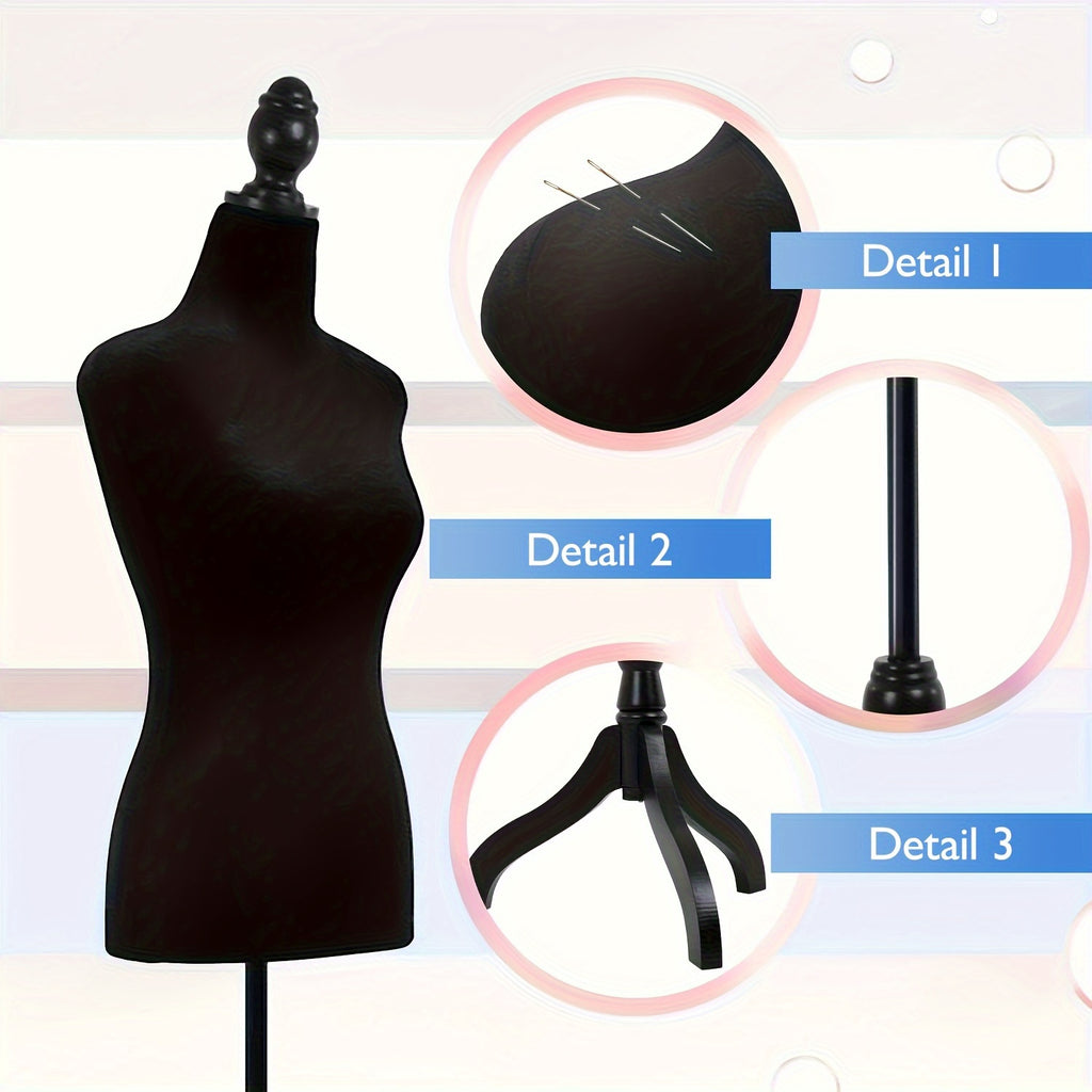 Dress Form Mannequin Torso, Female Clothing Display with Tripod Stand, Listed 50–63 Inch Height Adjustment and Four Colors for Outfit Photography