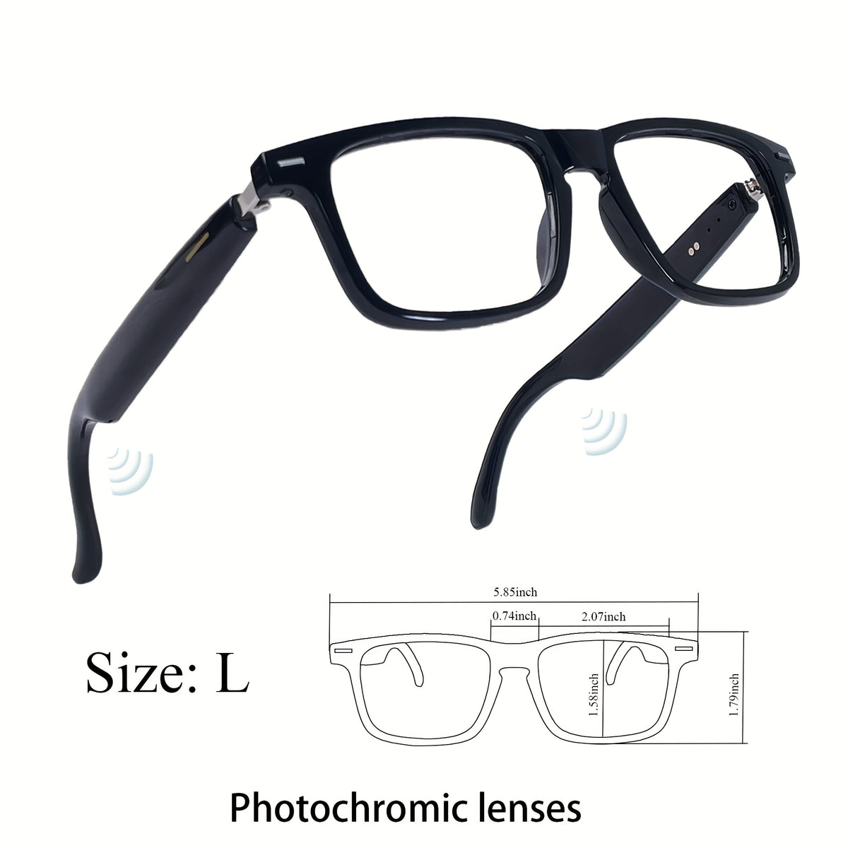 Audio Translation Glasses with Listed 160-Language Translation, GPT Chat, Music and Calls, Photochromic, Color-Changing and Anti-Blue Light Lens Options