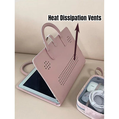 Pink Laptop Sleeve with 14-Inch or 16-Inch Size Labels, Portable Computer Carrying Cover for Compatible Devices, Office Commuting and Business Travel