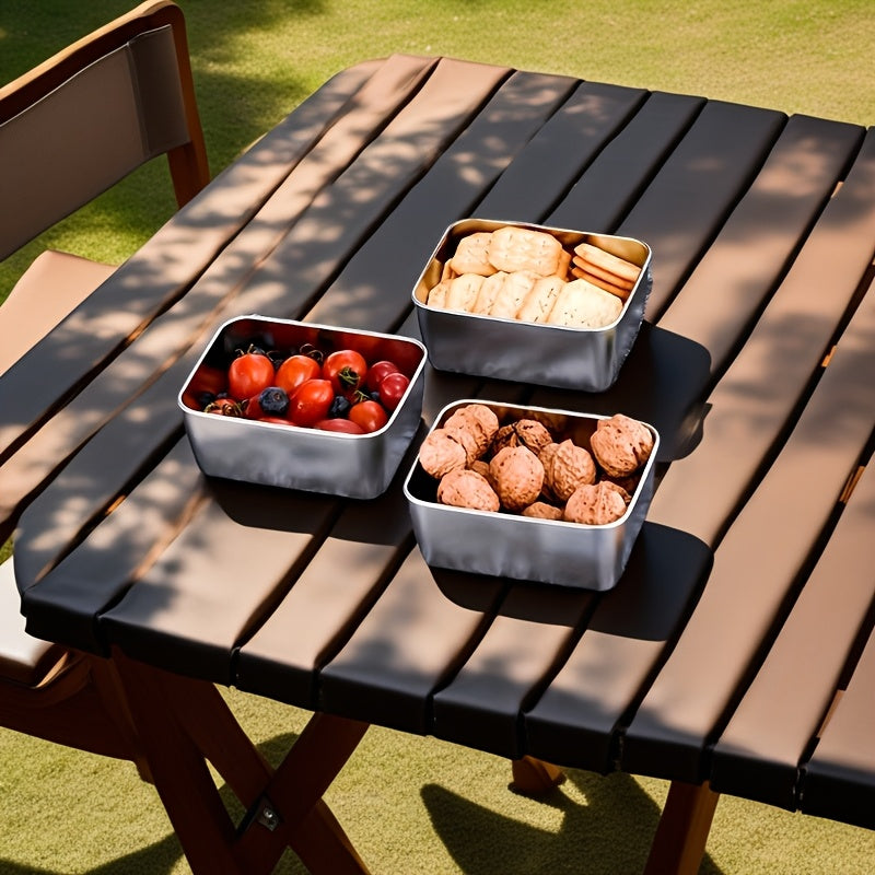 Square Stainless Steel Food Storage Containers with Lids, Listed 6-Piece Reusable Kitchen Set for Refrigerator Sorting, Packed Lunches and Picnic Meal Planning