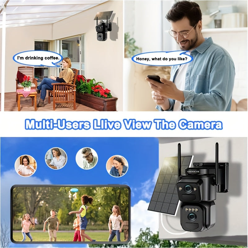 Solar WiFi Security Camera QW8-WIFI with Listed 2K Video, Motion Detection, Spotlight Alarm, Color Night Vision and Two-Way Audio for Home Monitoring