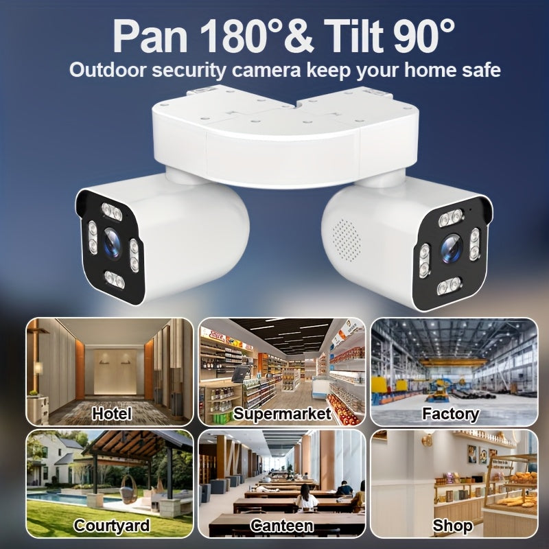 Xparkin WiFi Security Camera YH-A40S with Listed 5MP Dual-Lens PTZ, Full Color Night Vision, AI Motion Detection and Sound Alerts for Home Monitoring