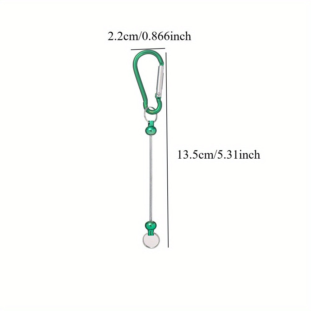 Mixed Color Beadable Keychain Blanks with D-Shaped Clasps and Bead Bars, Listed 22-Piece Craft Assortment for DIY Key Pendants and Personalized Party Favors