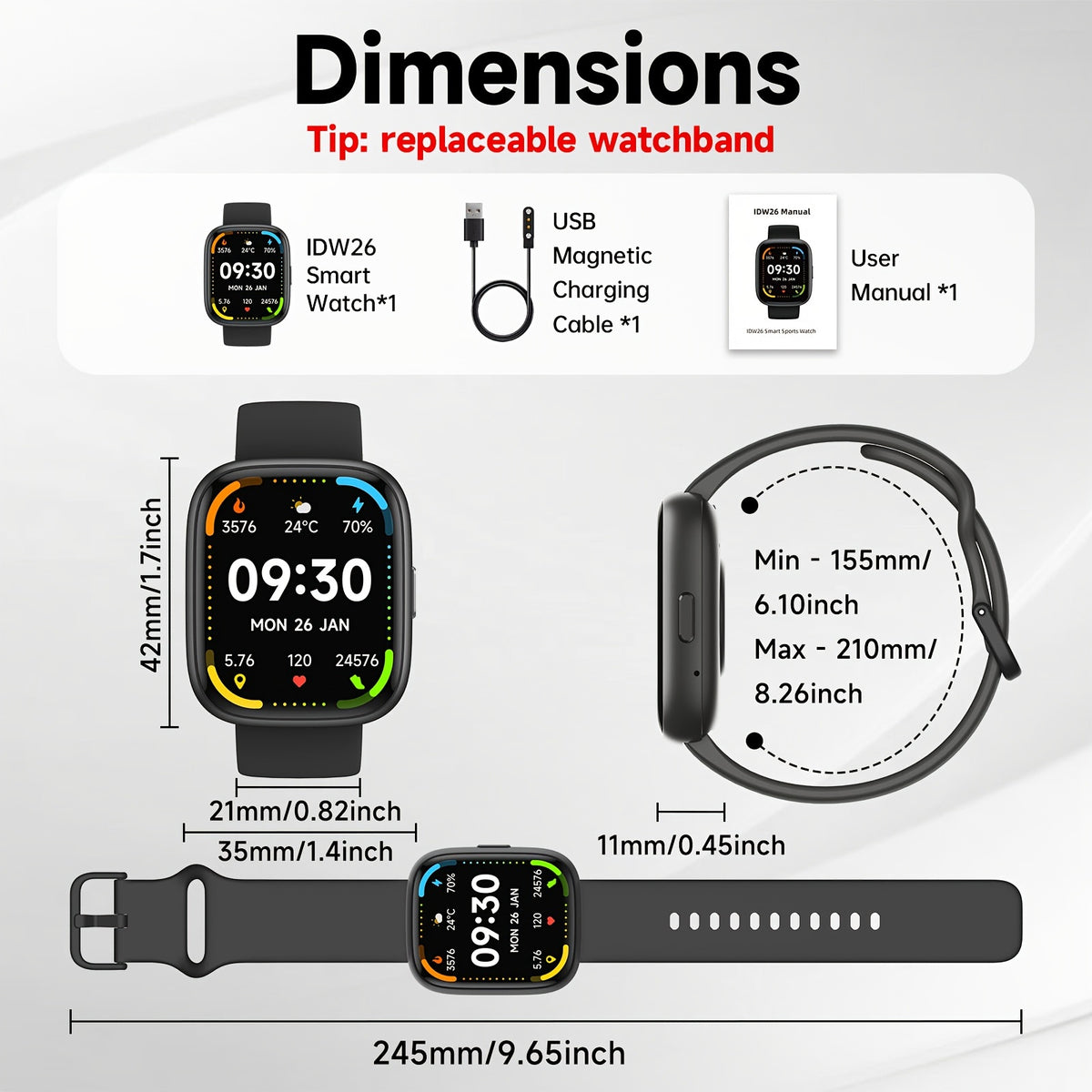 1.83 Inch HD Smart Watch for Men and Women, Wireless Calling Smartwatch with Built-in Alexa, Fitness Activity & Sleep Tracker, 100+ Sport Modes, Multiple Watch Faces, for iPhone Android