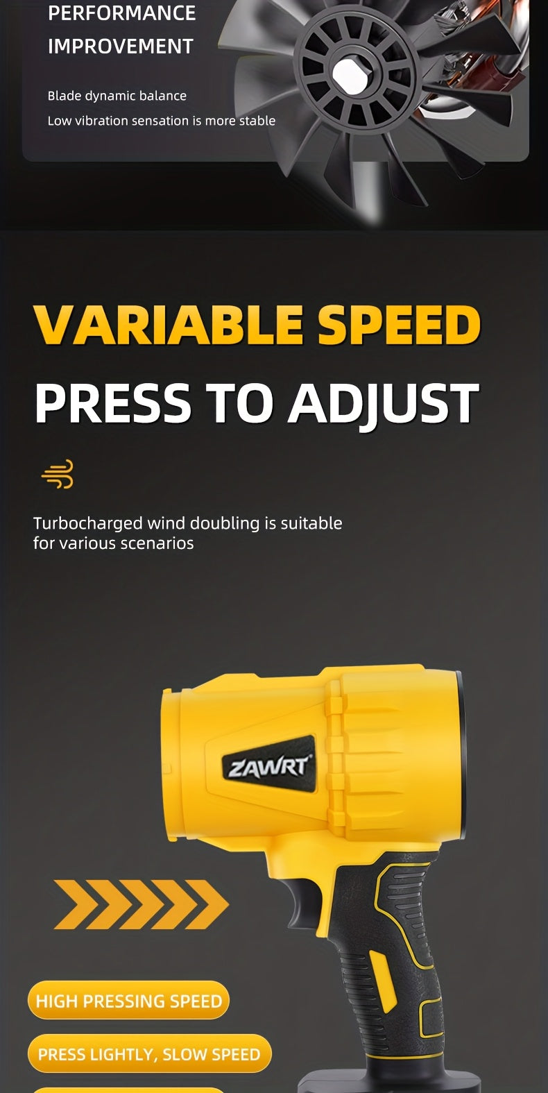 Turbo Jet Leaf Blower with Listed 30000RPM Motor, Cordless Handheld Air Tool in One-Battery Box or Two-Battery Toolbox Options for Outdoor Leaf and Dust Cleanup