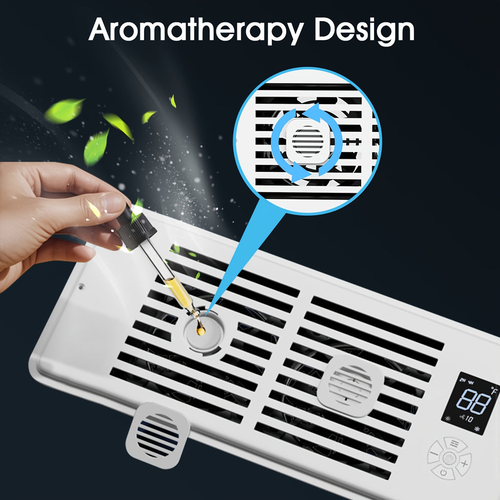 Vent Booster Fan for 4 x 10 Inch Openings, White 10-Speed Airflow Booster with Digital Automatic Temperature Control and Remote for Compatible Home Vents