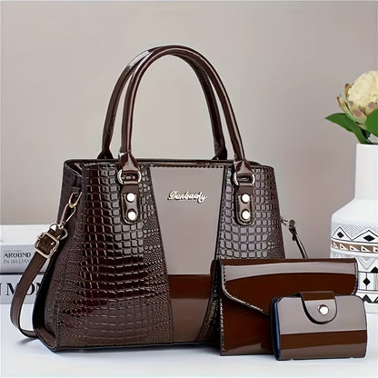 Women's Fashion Tote Bag for Fall and Winter, Large Everyday Handbag with Coffee Brown, Khaki, Yellowish-Brown and Golden Color Options