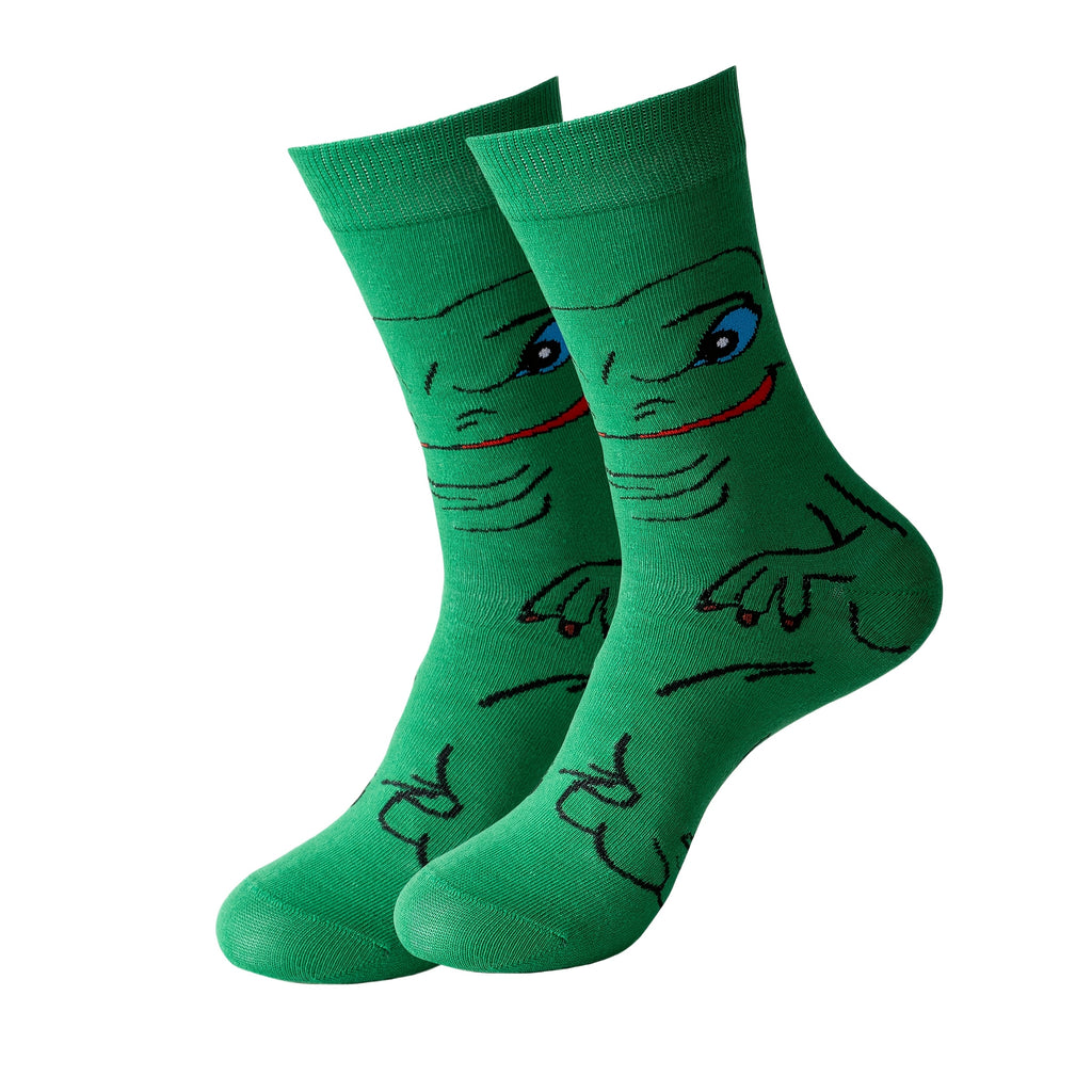 Random Color Cartoon Socks, Mid-Calf Knit Multipacks in 5, 10, 20 or 22-Pair Options with 97.8% Polyester and One-Size Label for Unisex Everyday Casual Outfits