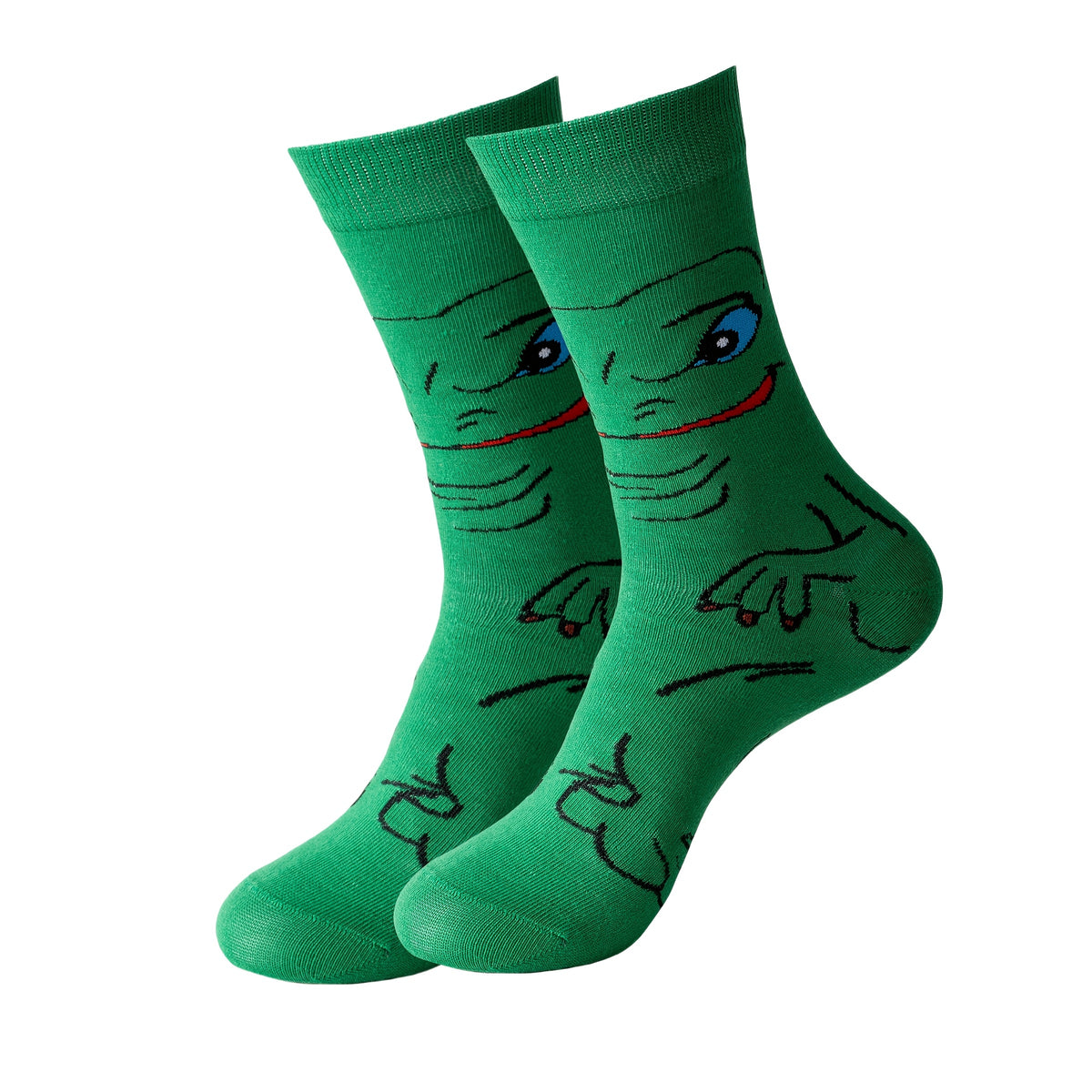 Random Color Cartoon Socks, Mid-Calf Knit Multipacks in 5, 10, 20 or 22-Pair Options with 97.8% Polyester and One-Size Label for Unisex Everyday Casual Outfits