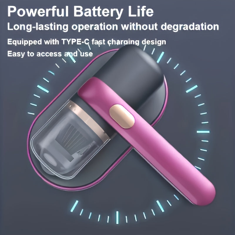 Handheld Bed Vacuum Cleaner 8kPa, Cordless Rechargeable Mattress Cleaner with Washable Filter and Lightweight Design for Sofa Debris and Pet Hair