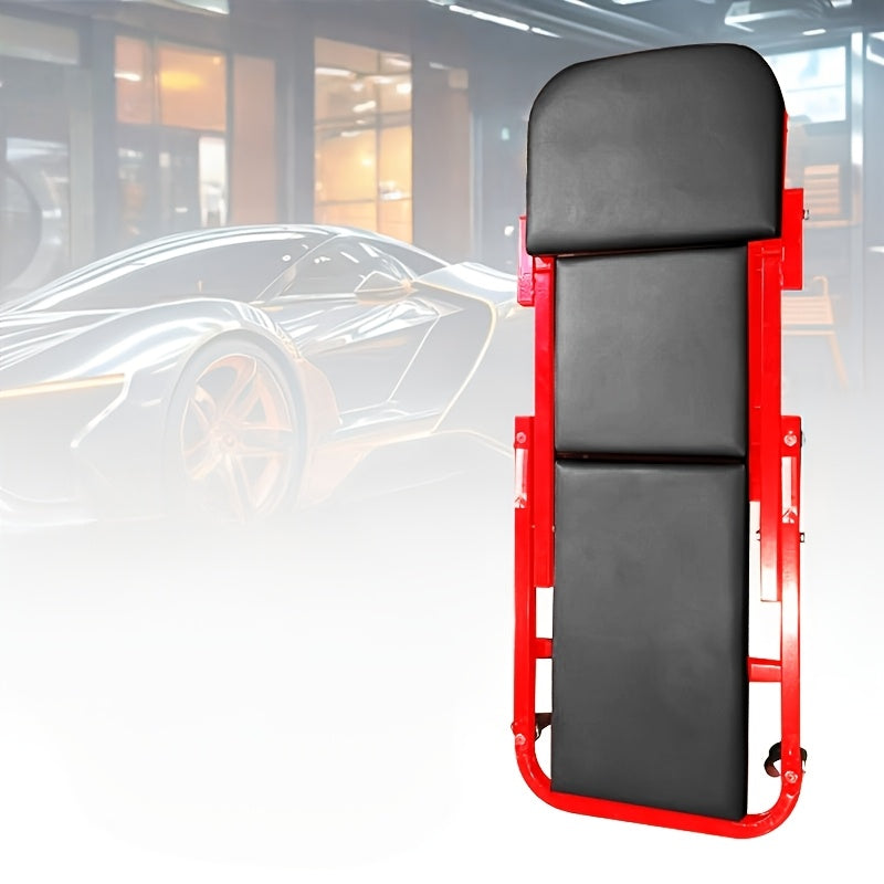 Wheeled Mechanic Creeper and Sliding Stool Options in Red or Grey, Foldable 3-in-1 Crawler or Non-Foldable Model for Garage Work Planning