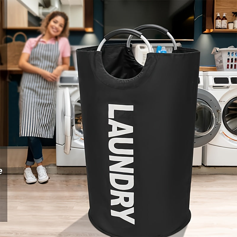 Half-Ring Handle Laundry Basket, Foldable Fabric Clothes Hamper in 16.64, 21.66 or 25.1 gal Options for Bedroom and Laundry Room Organization