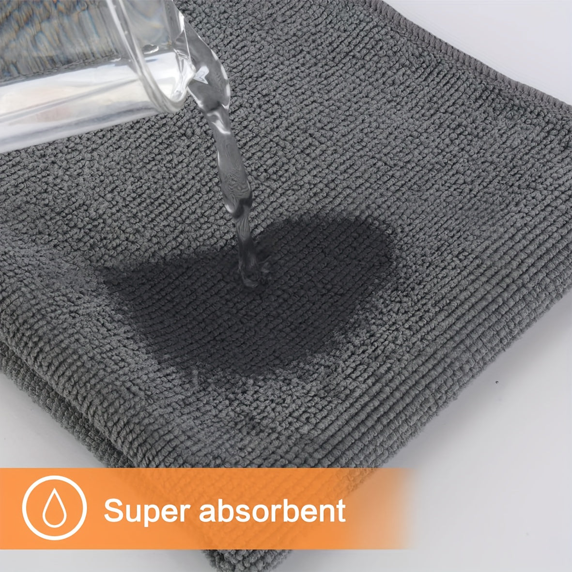 Dishwashing Cloths in Microfiber, Five-Piece Household Cleaning Towel Pack for Compatible Kitchen Surfaces, Bathroom Wiping and Everyday Cleanup