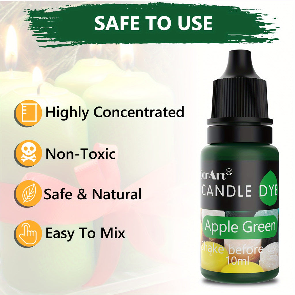 Liquid Candle Dye, Oil-Based 22-Color Selection with Mixed Color Label and 0.34oz Reference for Compatible Wax and Adult DIY Candle Making