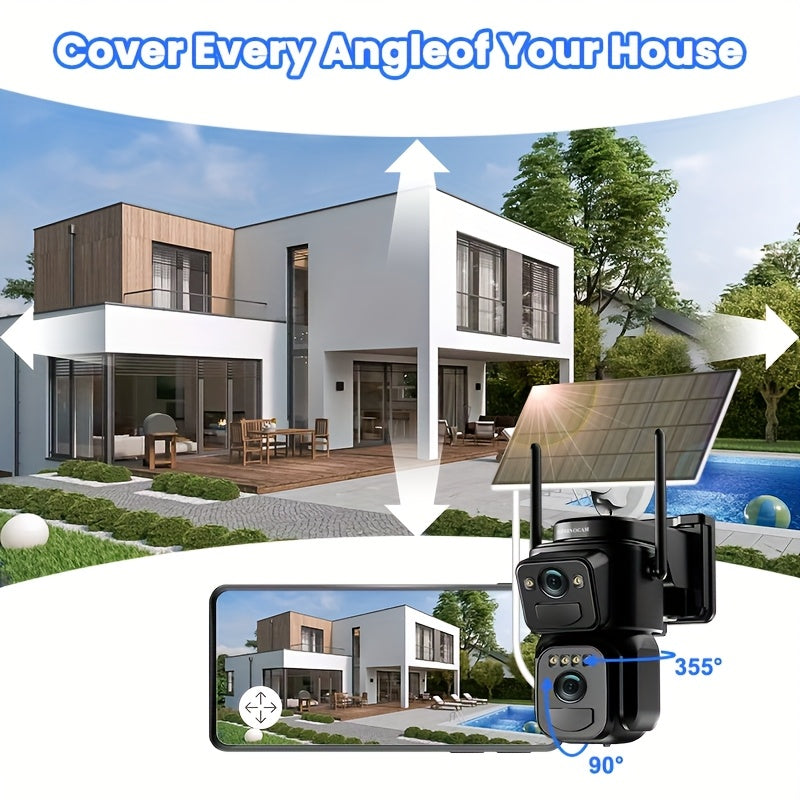 Solar WiFi Security Camera QW8-WIFI with Listed 2K Video, Motion Detection, Spotlight Alarm, Color Night Vision and Two-Way Audio for Home Monitoring