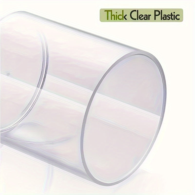 Transparent Swab Storage Holder, Clear Bathroom Canister for Makeup Swabs and Compatible Small Vanity Supplies with Toothpick Storage Reference for Home Organization