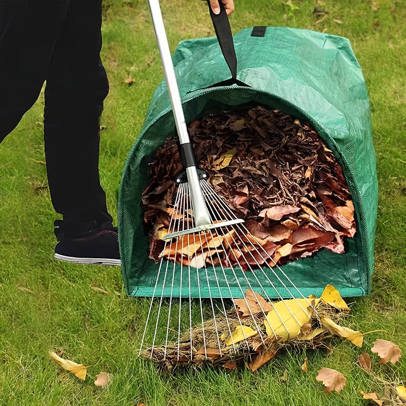 Reusable Yard Waste Bag with Listed 53-Gallon Capacity and Water Spray Gun, PP Woven Garden Leaf Collection Bag with Handles and Flexible Opening Hoop