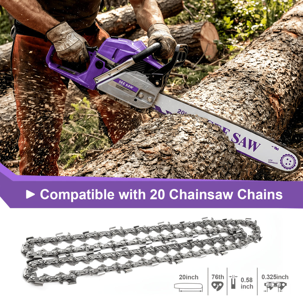 Gas Chainsaw with Anti-Vibration Handle, 62cc 2-Stroke Wood Cutting Saw with Listed 20-Inch Guide Bar for Experienced Adult Ranch and Farm Users