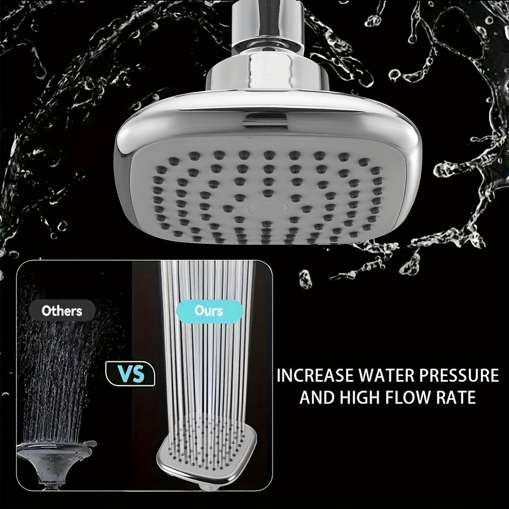 Swivel Ball Joint Shower Head with Listed G1/2 Threads, Silicone Jets and ABS Material, Black, Golden or Silvery Style Options for Bathroom Shower Use