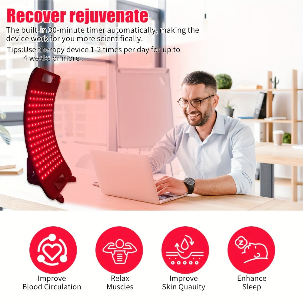 Red Light LED Lamp in Black with Listed Stand, 660nm and 850nm Wavelength Wording and Plug-In Design for Instruction-Guided Adult Personal Care Routines