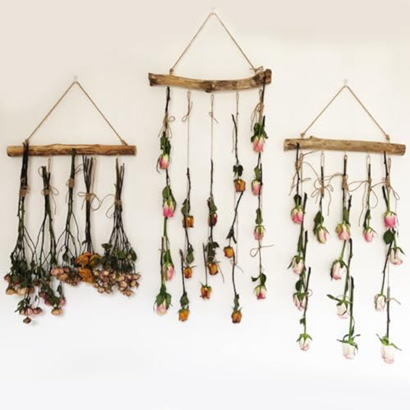 Driftwood Jewelry Wall Organizer with Five Metal Hooks, Approximately 36cm Natural Branch Necklace and Bracelet Rack for Rustic, Boho and Farmhouse Room Displays