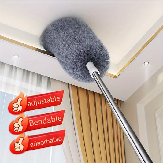 Retractable Ceiling Fan Duster with Bendable Head, Single Reusable Washable Dusting Brush in 55.12inch or 98.43inch Options for Furniture and Home Cleaning