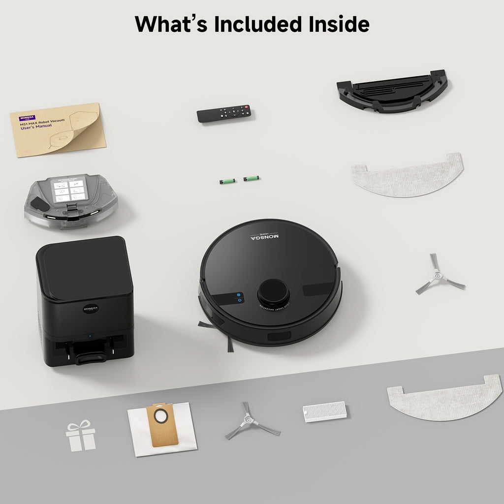 Robot Vacuum Cleaner in Black Max Option with Listed Smart Map Navigation, App and Alexa Voice Control, 2.99-Inch Slim Design and Automatic Recharging
