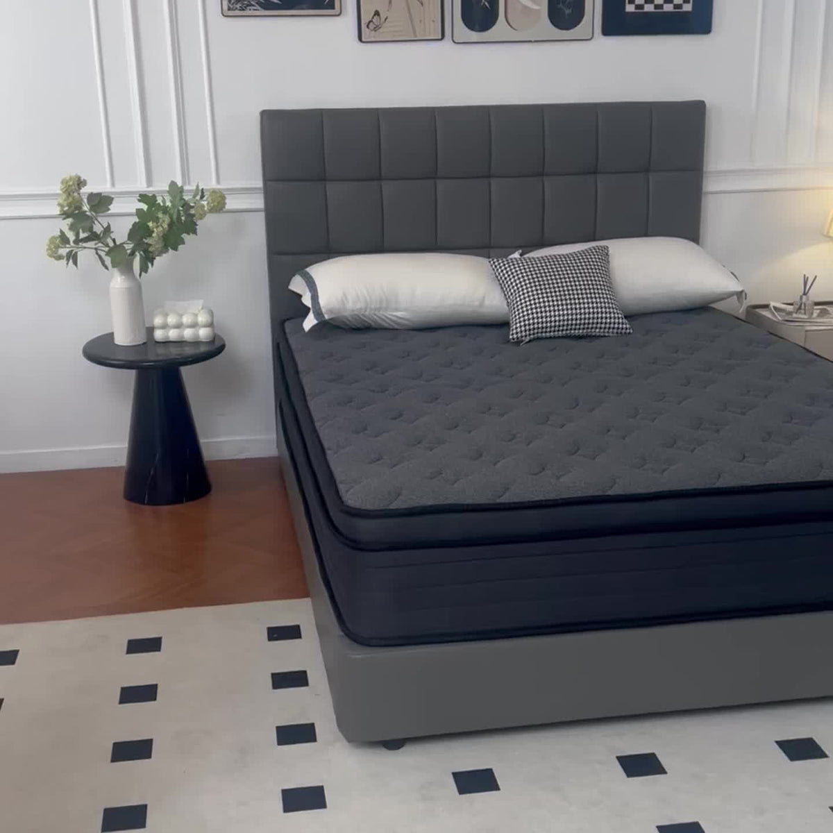 Gel Memory Foam Pocket Spring Mattress, Medium Firm Hybrid Bed in a Box with 8, 10, 12 or 14 Inch Models and Twin, Full, Queen or King Sizes