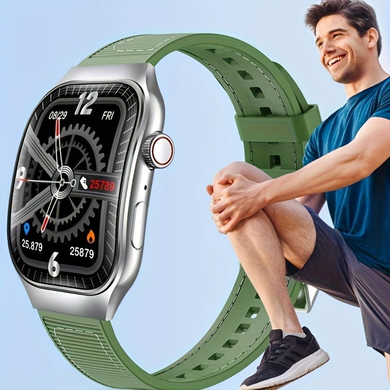 Curved OLED Calling Smartwatch with Listed 2.01-Inch Touchscreen, Voice Assistant, Mini Games and 100-Plus Sports Modes, Magnetic Charging and Four Color Choices