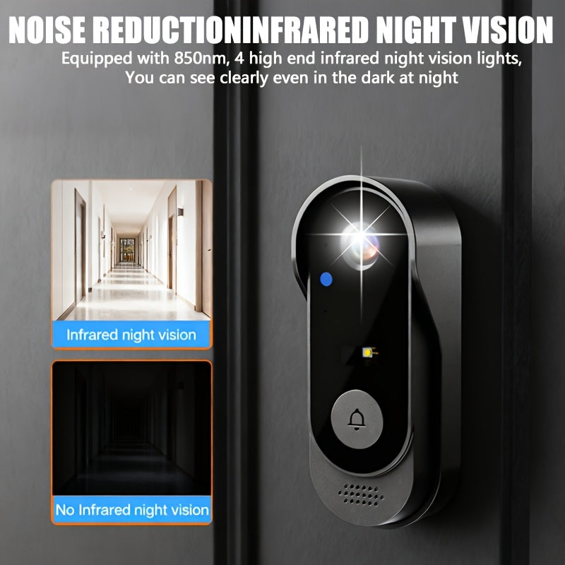 Wireless Video Doorbell Set with Listed 4.3-Inch Display, No-WiFi No-App Connection, Two-Way Intercom and SD Card Support for Home Visitor Viewing