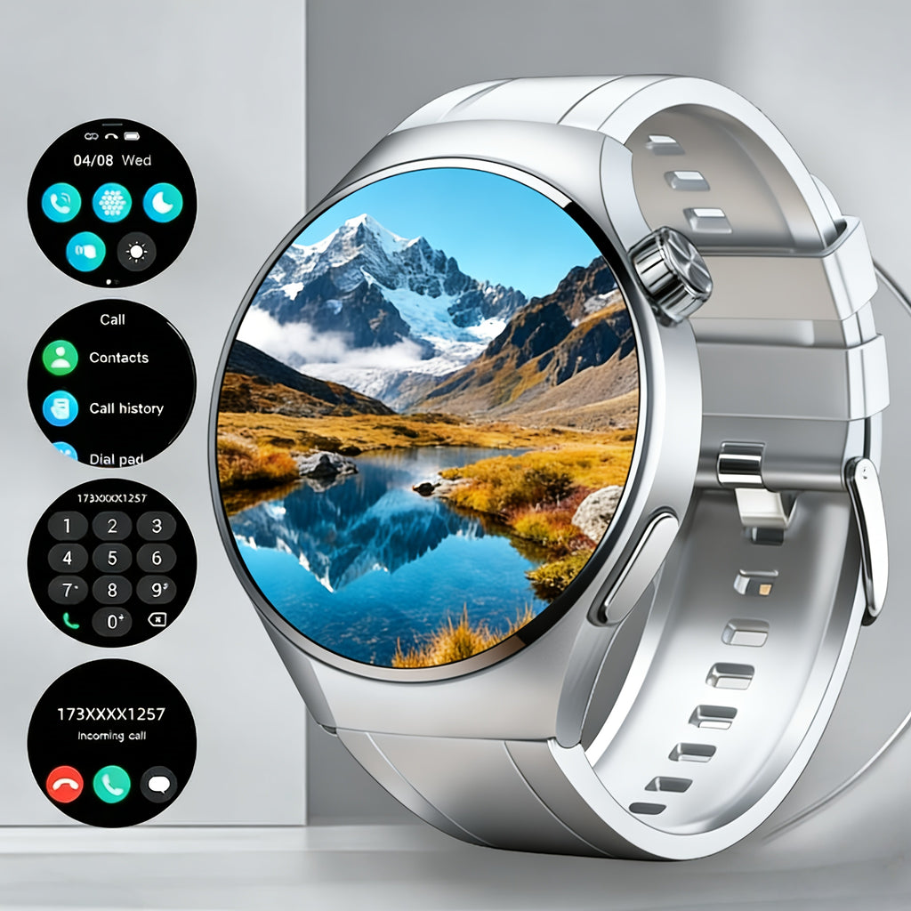 Bluetooth Call Smart Watch for Men and Women, Silicone Strap Smartwatch with Call Answering & Dialing, Fitness Tracker, Pedometer, Calorie Counter, Sport Modes, Remote Camera, Music Control, Alarm