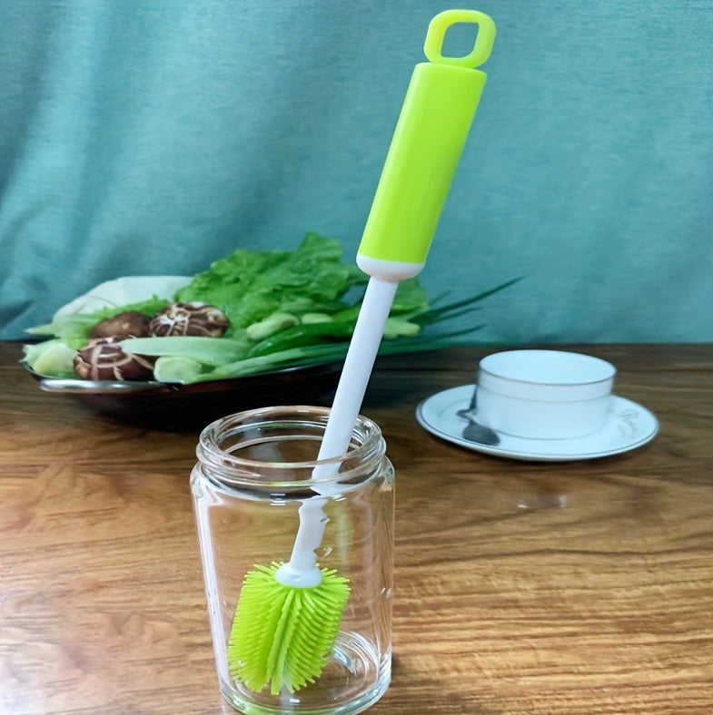 Long Handle Bottle Cleaning Brush with Listed 360-Degree Rotating Design, Reusable Manual Cup and Container Scrubber with PC Handle in Four Colors