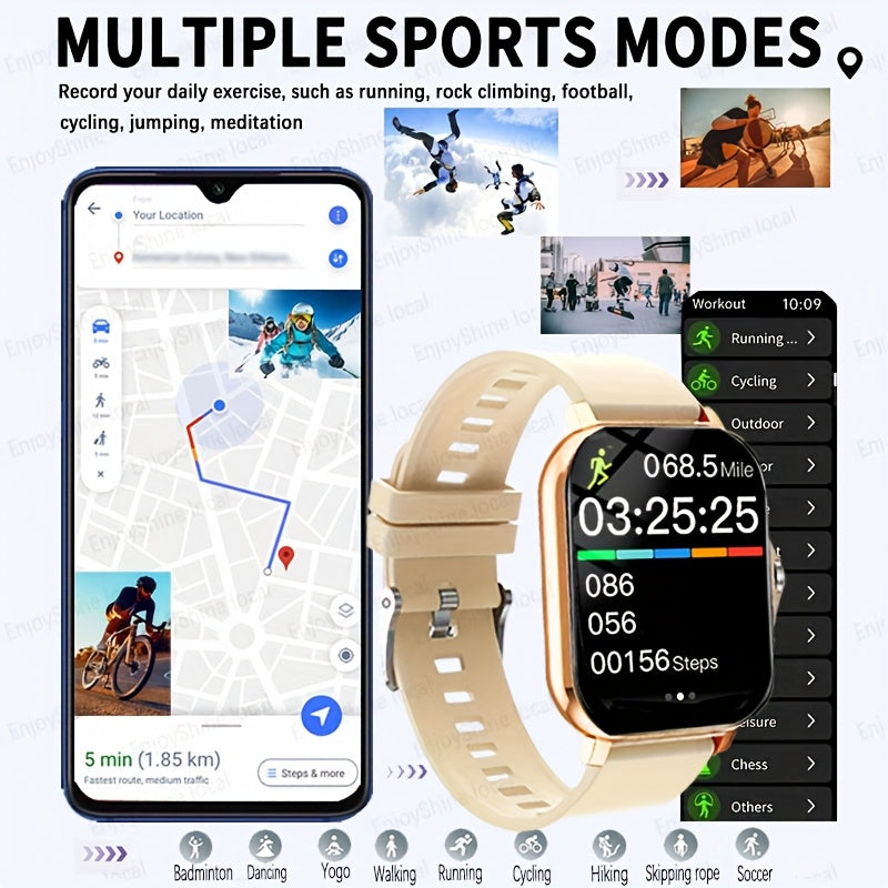 TFT Touchscreen Calling Smartwatch with Listed 1.83-Inch Display, 180mAh Battery, TPU and Steel Straps, Camera and Music Functions in Four Color Options
