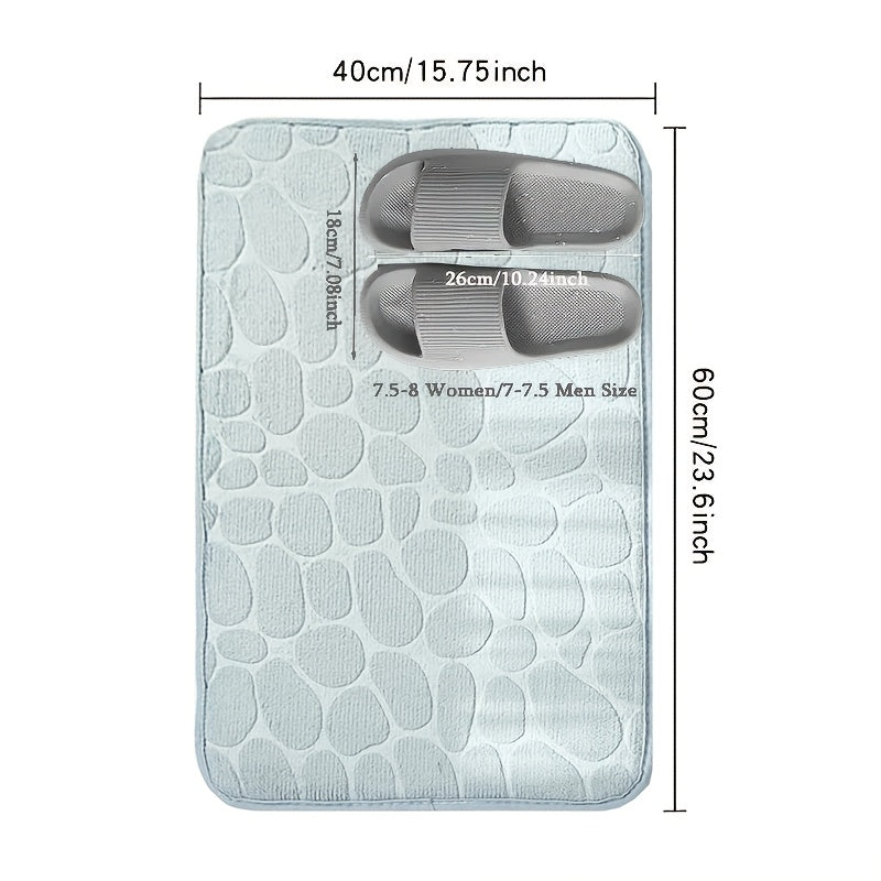 40x60cm Coral Velvet Bathroom Mat with PVC Backing, Machine-Washable Indoor Floor Rug in Seven Colors for Compatible Bathroom Entrances and Bedrooms