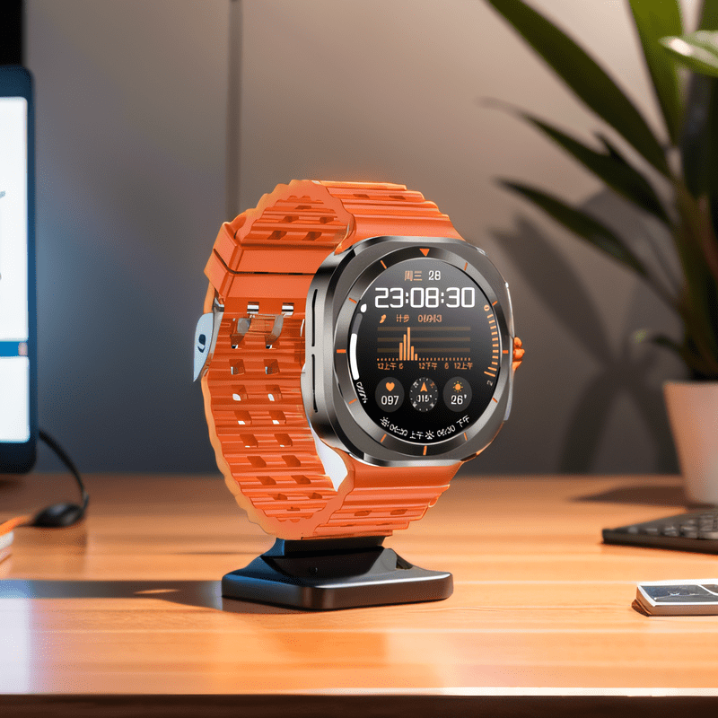 Wireless Calling Smartwatch with Customizable Watch Faces, Listed 100 Modes and Voice Assistant, Orange, Black, White or Blue Watch for Everyday Activity Tracking