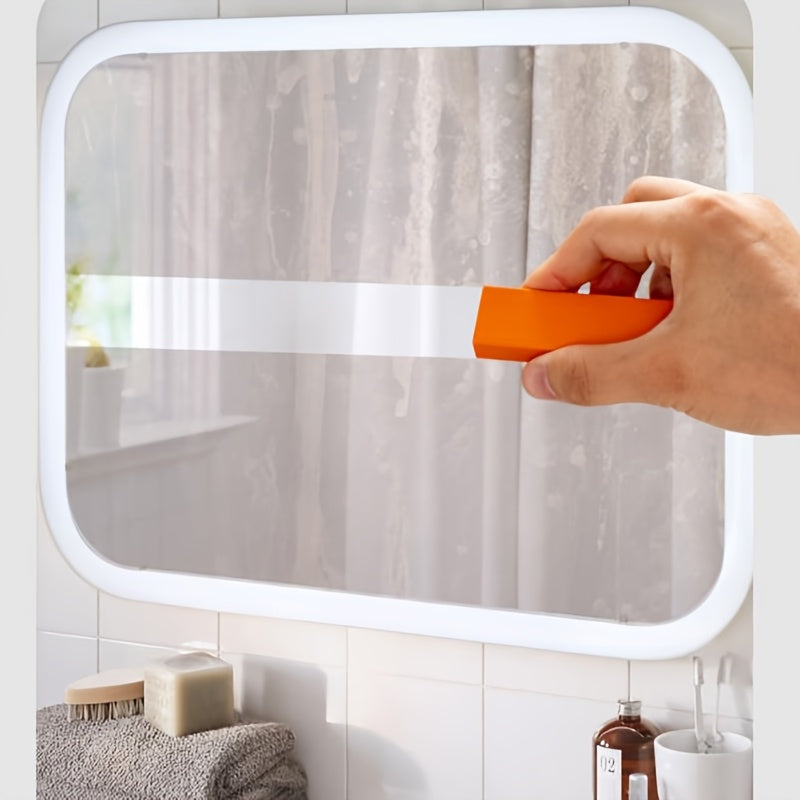 Rubber Cleaning Erasers in Orange, Two-Piece Manual Scrubbing Tool Pack for Compatible Kitchen Pots, Bathroom Glass and Household Stain and Rust Cleaning