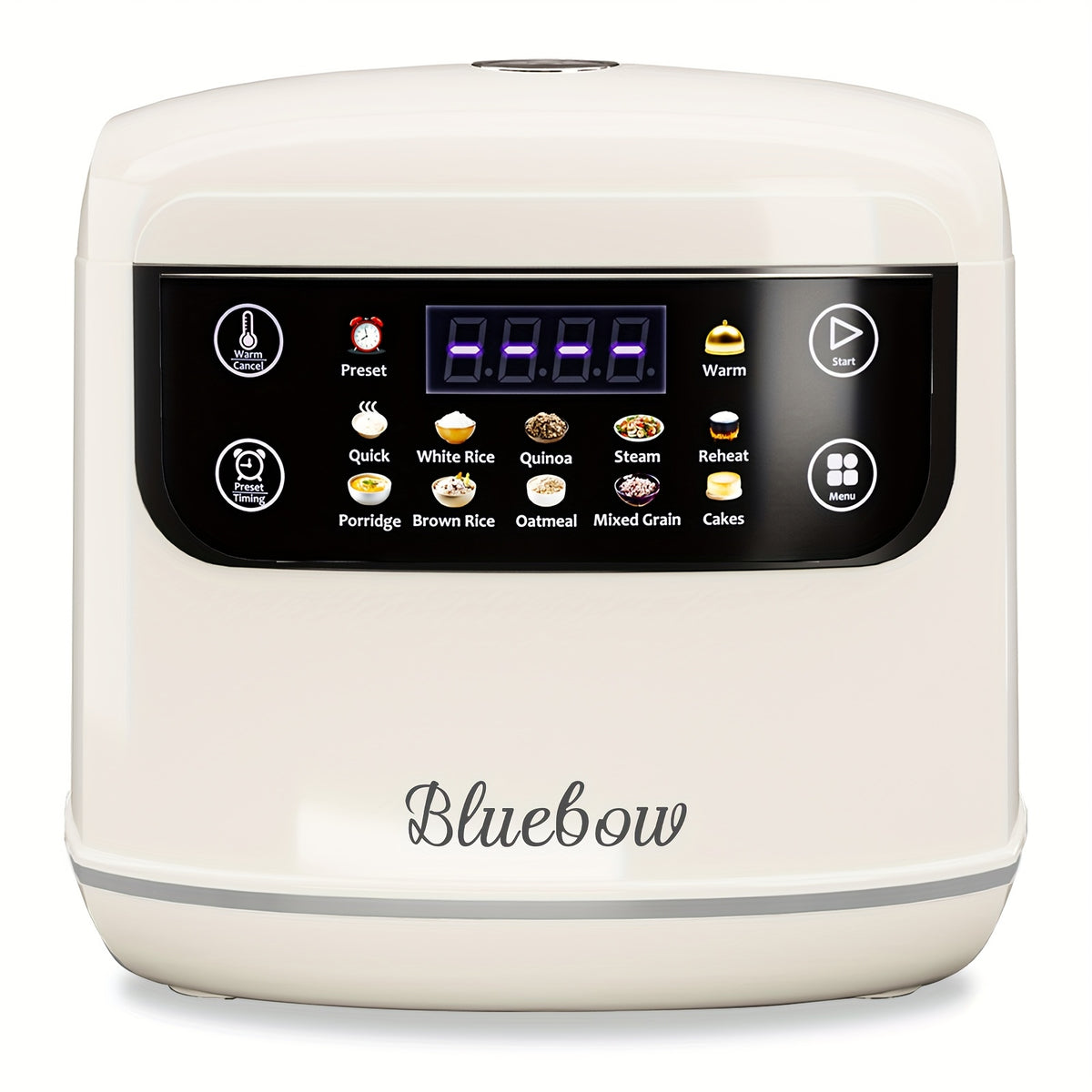 Mini Digital Rice Cooker with Listed 67.63 Oz Capacity, Ten-in-One Presets, Touchscreen and Nonstick Inner Pot with Delay and Keep Warm in Red or White Options