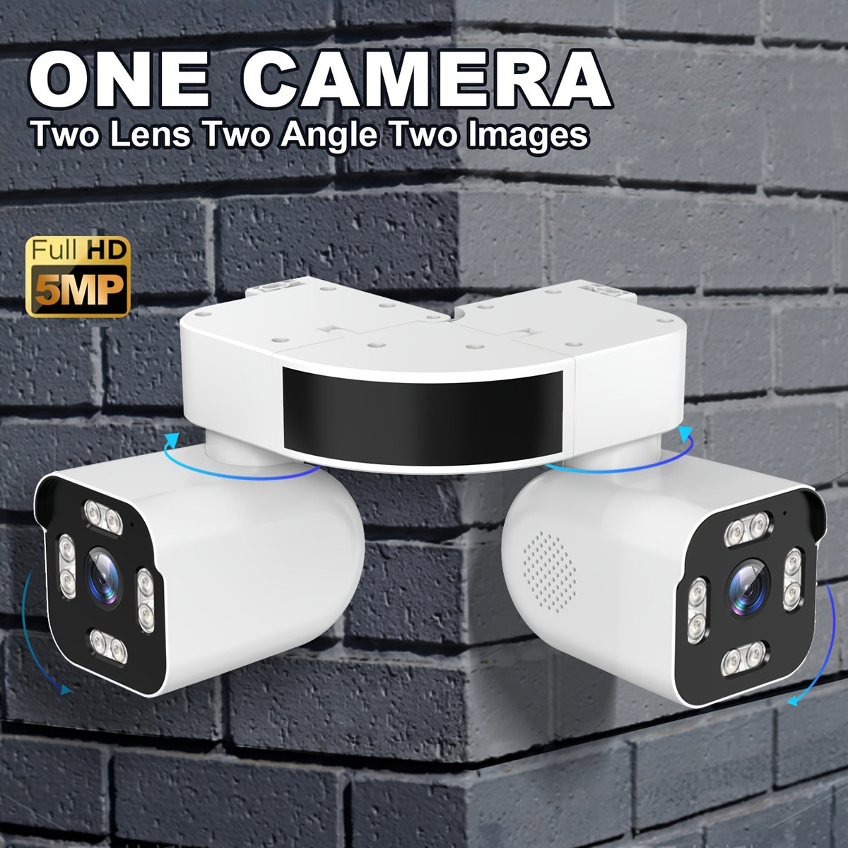 Xparkin WiFi Security Camera YH-A40S with Listed 5MP Dual-Lens PTZ, Full Color Night Vision, AI Motion Detection and Sound Alerts for Home Monitoring
