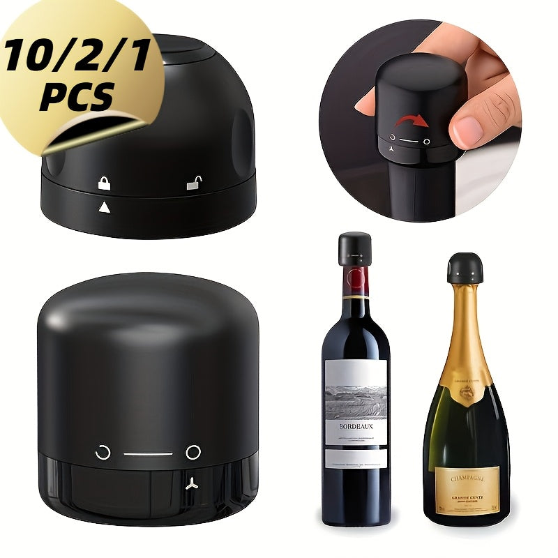 10/2/1pc New Vacuum Wine Stoppers Reusable Champagne Bottle Stoppers Wine Sealer Cap Set Leak-Proof Preserver for Wine Plug Tools