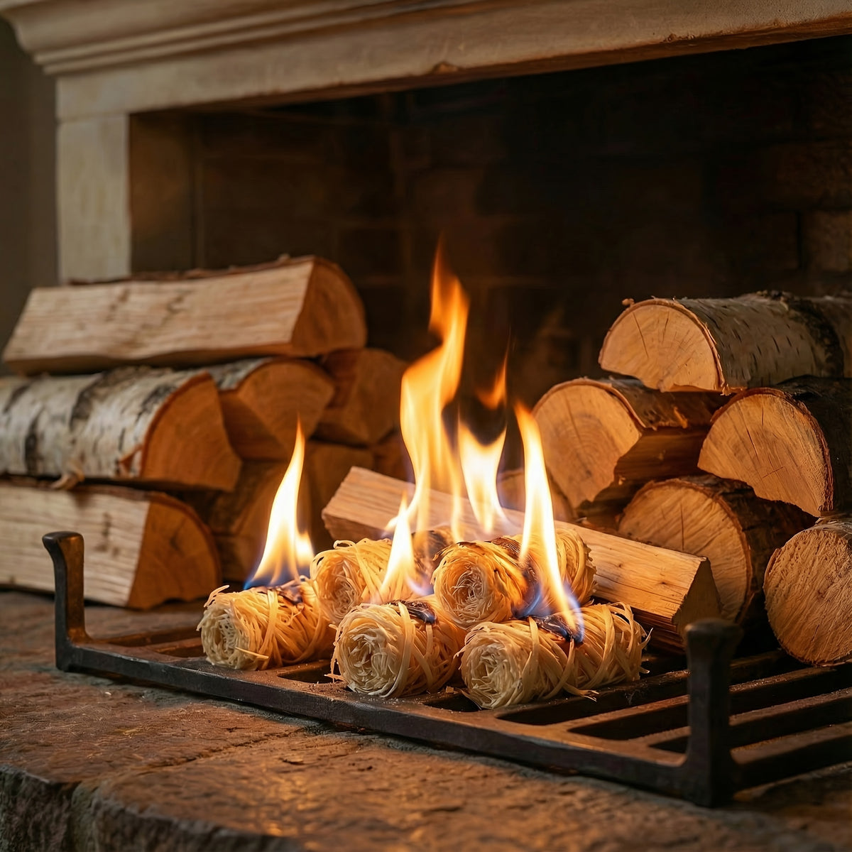 Campfire Fire Starters for Charcoal Grills, Fire Pits and Wood Stoves, Natural Firelighter Packs with 24, 60 Get 72 or 144-Piece Selection Options