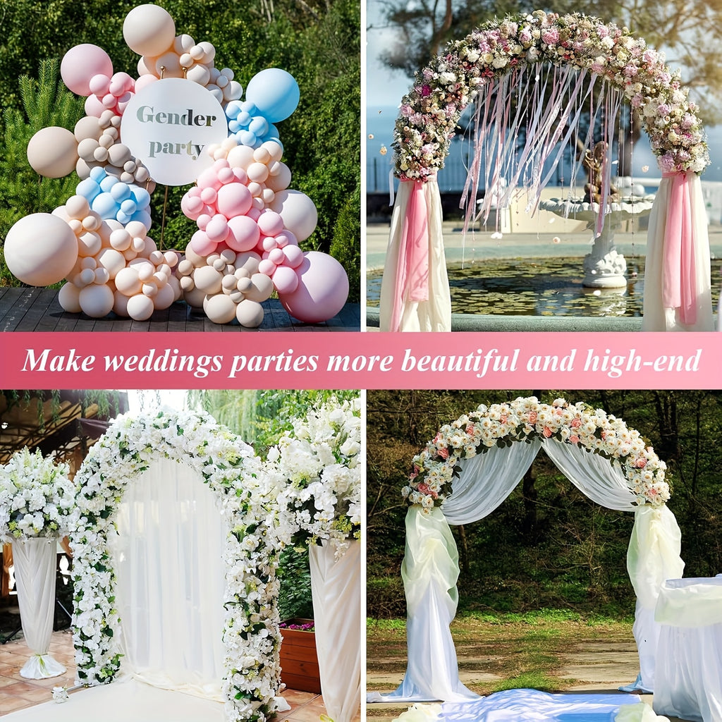 Metal Garden Arch for Climbing Plants and Wedding Decor, Black or White Selections with Base-Labeled Options for Patio and Backyard Trellis Displays