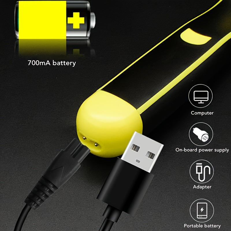 T-Blade Body Trimmer with USB Rechargeable 600mAh Battery for Men's and Women's Grooming, Yellow or Upgraded Version with Four Guide Combs