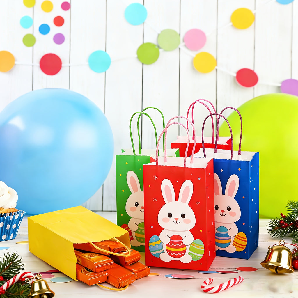 Colorful Paper Gift Bags with Handles, 20, 40 or 100-Pack Party Favor Packaging with a Medium 100-Pack Option for Birthdays, Baby Showers, Weddings and Holidays