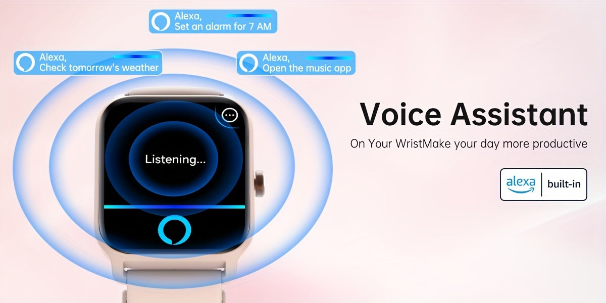 Alexa Smart Watch for Women & Men, 1.8-inch HD Touchscreen Smartwatch with Wireless Calling, 100+ Sports Modes, Fitness & Sleep Tracker, for iPhone Android, Mother's Day Gift