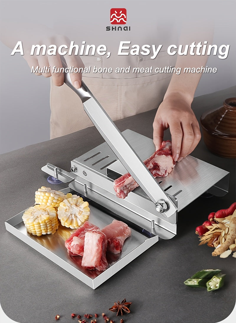 Manual Meat Slicer with Listed Stainless Steel Construction, Hand-Operated Kitchen Food Cutter in 1pc or Slicer Options for Instruction-Approved Ingredient Prep