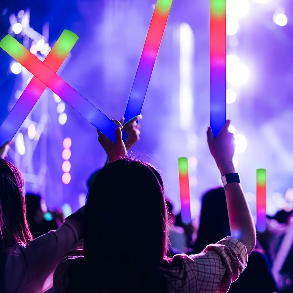 LED Foam Light Sticks with Quick, Slow and Alternating Flash Modes, Soft Party Favors in 30pcs or 96pcs+4pcs Options for Weddings, Concerts and Sports Events