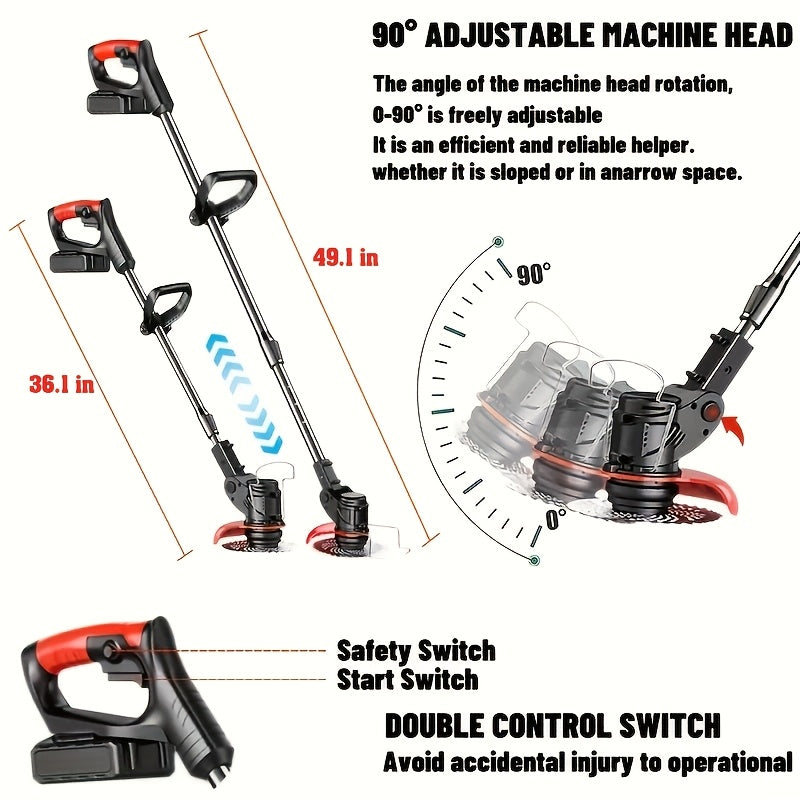 Multi Blade Cordless Grass Cutter for Home Lawn and Garden Maintenance, Listed Lithium Battery Power with Color Series Sets and an Older Green Model Option