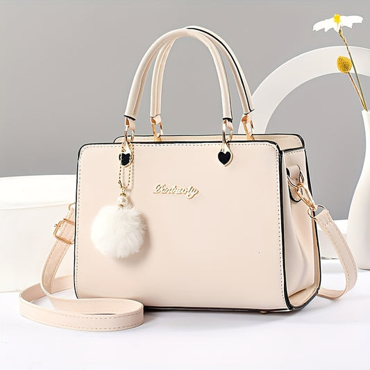Small Top-Handle Satchel Bag for Women with Pendant, Crossbody and Shoulder Purse in Seven Listed Color and Floral Options for Everyday Outings